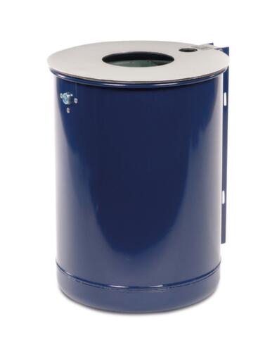 Rund-Abfallbehälter mit Aschereinsatz, RAL5013 Kobaltblau Standard 1 L