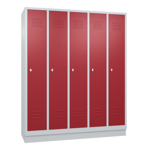 C+P Garderobenschrank Classic mit 5 Abteilen + Türen geschlitzt, Abteilbreite 300 mm