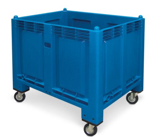 Großbehälter, Inhalt 550 l, blau, 4 Lenkrollen Standard 1 L