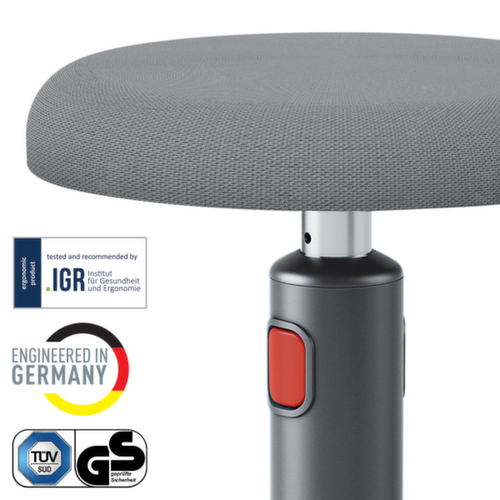 Leitz Sitz-Steh-Hocker Ergo Cosy Aktiv, Sitz grau, rutschfester Fußunterseite Detail 1 L