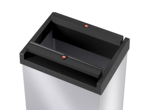 Hailo Abfallbehälter Big-Box Swing XL mit selbstschließendem Schwingdeckel, 52 l, silber Detail 1 L