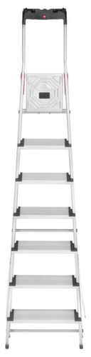 Hailo Einseitige Stufenstehleiter ComfortLine L80 mit XXL-Stufen, 7 extra tiefe Riffelblechstufen Detail 1 L