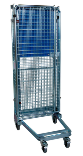 Nestbarer Sicherheitsrollbehälter nestainer® mit Kunststoffdach, Traglast 500 kg, Länge x Breite 820 x 725 mm Standard 2 L