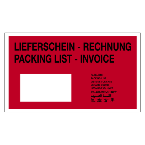 Raja Dokumententasche "Lieferschein-Rechnung/Packing list-Invoice", DIN A5 Standard 1 L
