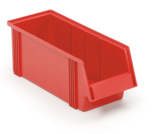Treston Robuster Sichtlagerkasten, rot, Tiefe 500 mm, Polypropylen Standard 1 L