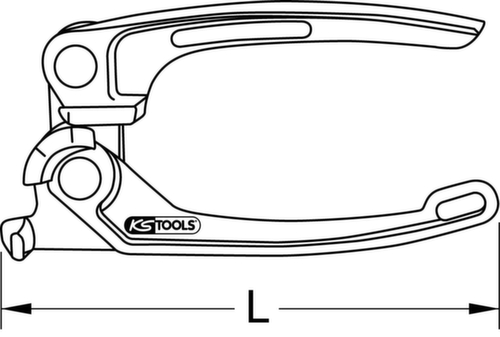 KS Tools Mini Bremsleitungs-Biegewerkzeug Technische Zeichnung 1 L