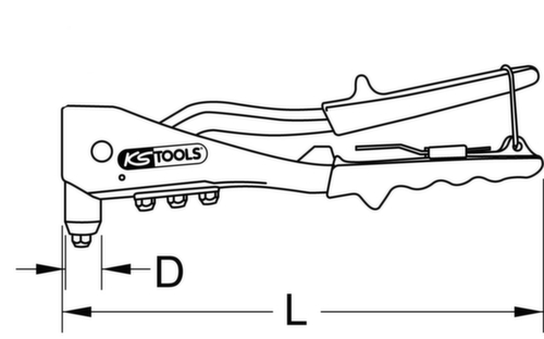 KS Tools Standard-Handnietzange Technische Zeichnung 1 L
