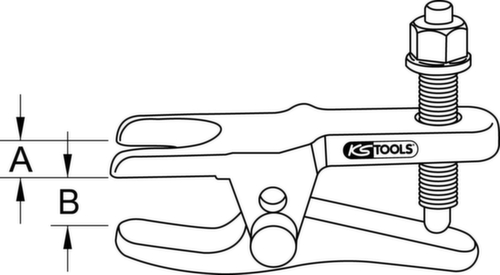 KS Tools Universal-Kugelgelenk-Ausdrücker Technische Zeichnung 1 L