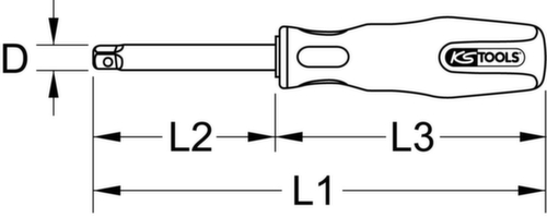 KS Tools 1/4" CHROMEplus Vierkant-Schraubendreher Detail 1 L