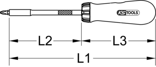 KS Tools 12 in 1 Ratschen-Bit-Schraubendreher Detail 1 L