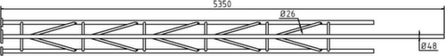 Schake Gitterrohrmast, Höhe 5350 mm Technische Zeichnung 1 L