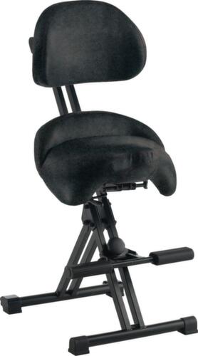 meychair Stehhilfe Futura Professional Comfort mit Fußstütze und Lehne, Sitzhöhe 590 - 730 mm, Sitz schwarz Standard 1 L