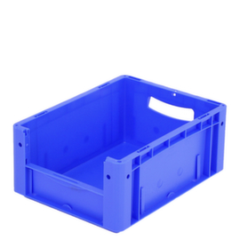 Euronorm-Sichtlagerbehälter mit Eingrifföffnung, blau, HxLxB 170x400x300 mm