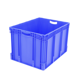 Euronorm-Stapelbehälter mit Doppelboden, blau, Inhalt 206 l