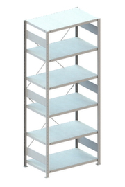 META System-Steckregal, Höhe x Breite x Tiefe 2500 x 1056 x 636 mm, 6 Böden