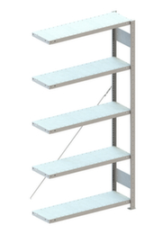 META System-Steckregal CLIP Anbaufeld, Höhe x Breite x Tiefe 2000 x 756 x 336 mm, 5 Böden