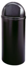 Rubbermaid Feuerhemmender Abfallbehälter, 57 l, schwarz, Deckel schwarz