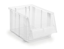 Treston Transparenter Sichtlagerkästen mit großer Eingrifföffnung, transparent, Tiefe 300 mm