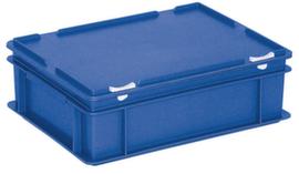 Euronombehälter mit Scharnierdeckel, blau, HxLxB 135x400x300 mm