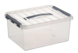 Stapelbare Aufbewahrungsbox, transparent, Inhalt 15 l, Stülpdeckel