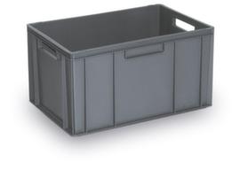 Euronorm-Stapelbehälter Basic mit verstärktem Rippenboden, grau, Inhalt 63 l