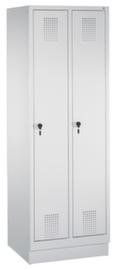 C+P Garderobenschrank Evolo mit 2 Abteilen - Türen mit Lochbild, Abteilbreite 300 mm