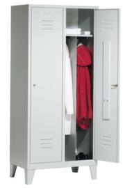 C+P Garderobenschrank Classic lichtgrau mit 2 Abteilen + Mitteltrennwand, Abteilbreite 400 mm