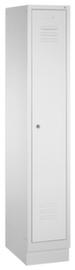 C+P Garderobenschrank Classic lichtgrau mit 1 Abteil + Tür geschlitzt, Abteilbreite 300 mm