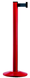 Personenleitsystem Classic mit 1 Gurtband und Pfosten, Gurtlänge 2,3 m, Pfosten rot