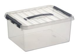 Stapelbare Aufbewahrungsbox, transparent, Inhalt 12 l, Stülpdeckel