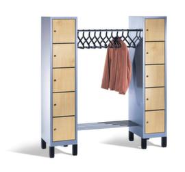 C+P Schließfach-Garderobe Evolo mit Holzdekor-Türen, Breite 1800 mm