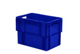 Euronorm-Drehstapelbehälter mit Rippenboden, blau, Inhalt 80 l