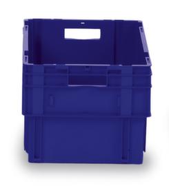 Euronorm-Drehstapelbehälter mit Rippenboden, blau, Inhalt 60 l