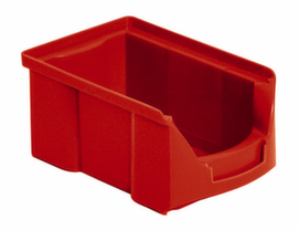Stapelbarer Sichtlagerkasten Futura mit tiefer Eingrifföffnung, rot, Tiefe 170 mm