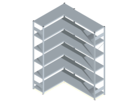 hofe System-Steckregal in Standard Bauart, Höhe x Breite x Tiefe 2500 x 1360 x 435 mm, 6 Böden