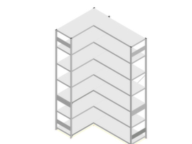 hofe System-Steckregal in Standard Bauart, Höhe x Breite x Tiefe 3000 x 1360 x 535 mm, 7 Böden