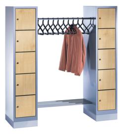 C+P Schließfach-Garderobe Evolo mit Holzdekor-Türen, Breite 1800 mm