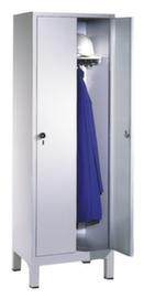 C+P Garderobenschrank Evolo mit 2 Abteilen - glatte Türen, Abteilbreite 300 mm
