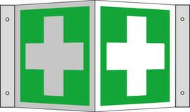 Erste-Hilfe-Schild SafetyMarking®, Winkelschild, langnachleuchtend