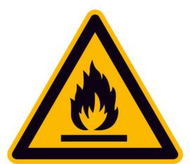Warnschild vor feuergefährlichen Stoffen, Aufkleber
