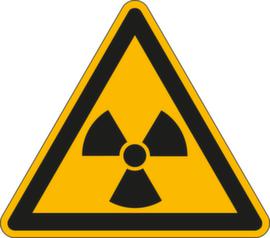 Warnschild vor radioaktiven/ionisierenden Stoffen, Aufkleber