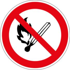 Verbotsschild Feuer offenes Licht und Rauchen verboten, Aufkleber, Standard