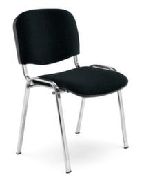 Nowy Styl 12-fach stapelbarer Besucherstuhl ISO mit Polstern, Sitz Stoff (100% Polyester), schwarz