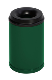 VAR Papierkorb mit Löschkopf, 15 l, RAL6001 Smaragdgrün, Kopfteil schwarz