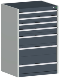 bott Schubladenschrank cubio Grundfläche 800x750 mm, 7 Schublade(n), RAL7035 Lichtgrau/RAL7016 Anthrazitgrau