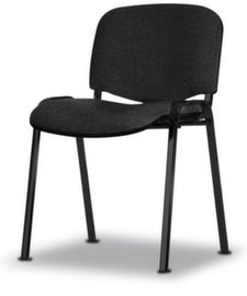 Nowy Styl 12-fach stapelbarer Besucherstuhl ISO mit Polstern, Sitz Stoff (100% Polyester), dunkelgrau