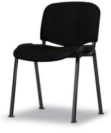 Nowy Styl 12-fach stapelbarer Besucherstuhl ISO mit Polstern, Sitz Stoff (100% Polyester), schwarz