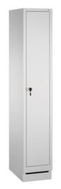 C+P Garderobenschrank Evolo lichtgrau mit 1 Abteil - glatte Tür, Abteilbreite 400 mm