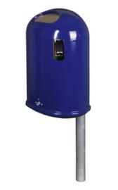 Ovaler Abfallbehälter für den Außenbereich, kobaltblau