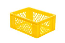 Lakape Euronorm-Stapelbehälter Favorit Wände + Boden durchbrochen, gelb, Inhalt 15 l